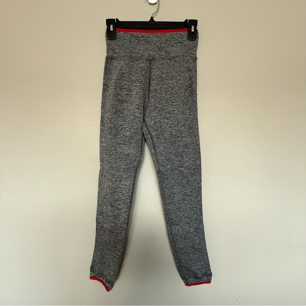 Athleta Grey Orange Ribbed Leggings